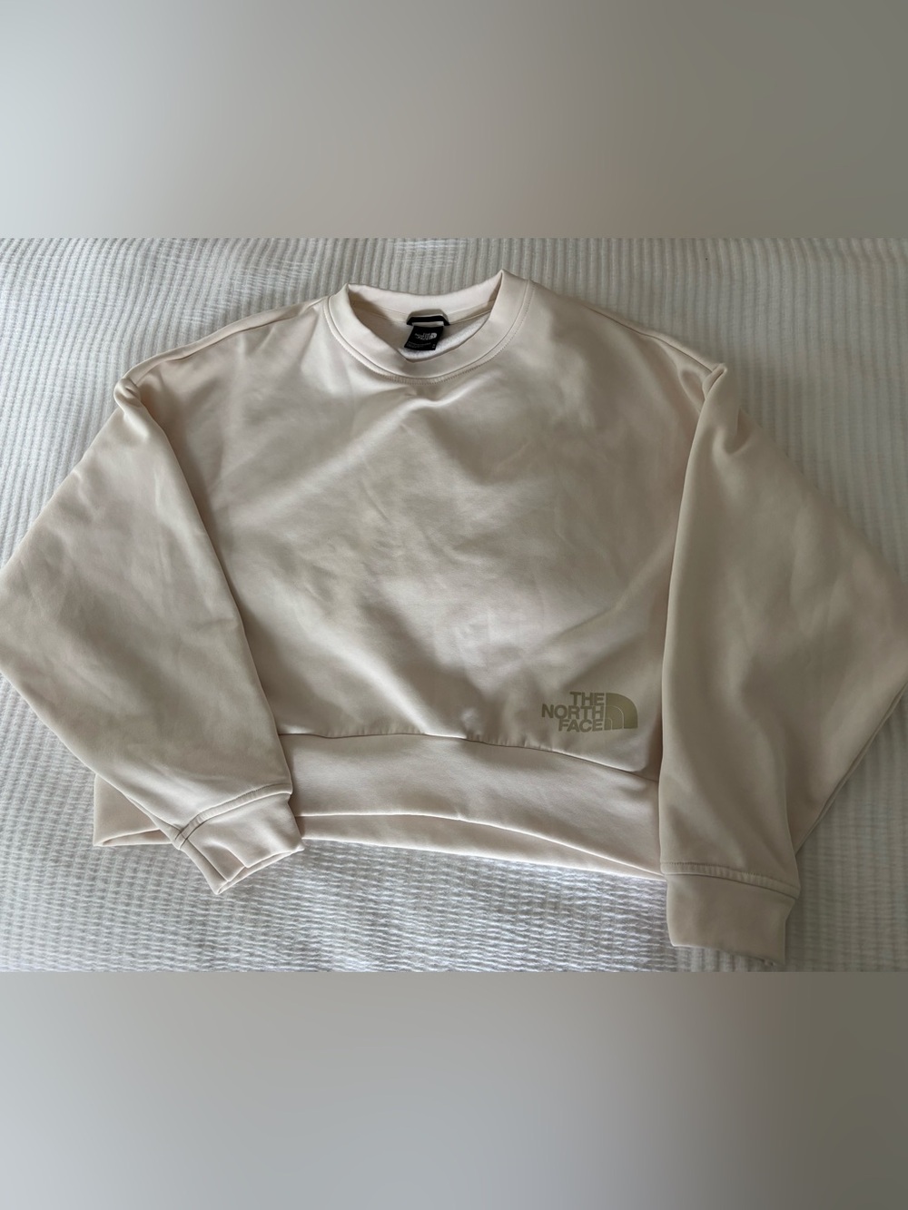 The North Face Women's Light Cream Crew Sweatshirt with Logo